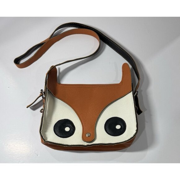 Cute Fox Owl Adjustable Day Purse Shoulder Bag Faux Leather Cute - Picture 2 of 11